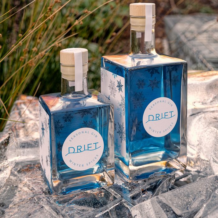 Drift Winter bottles sitting on ice